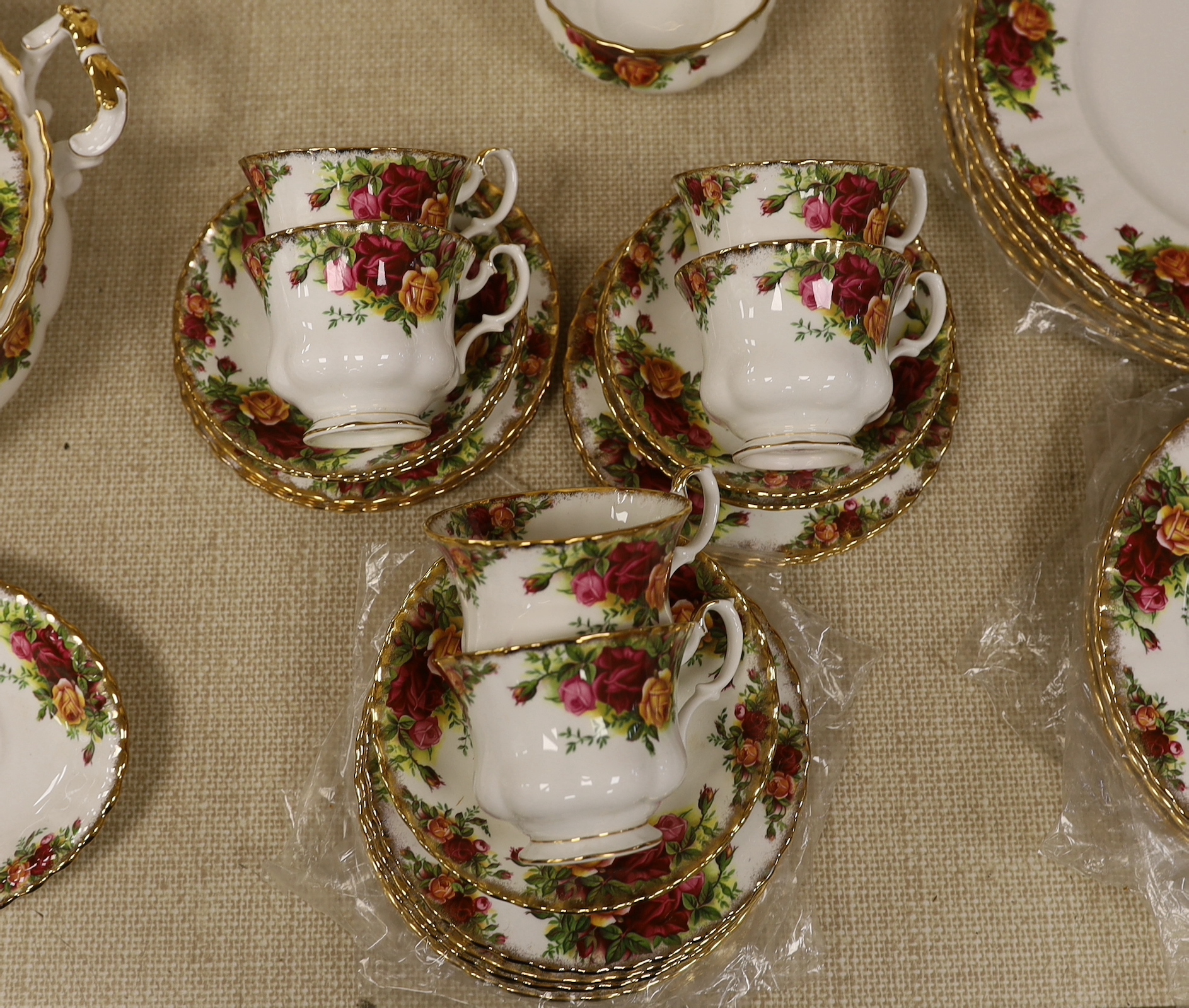 A collection of Royal Albert Old Country Roses dinnerware